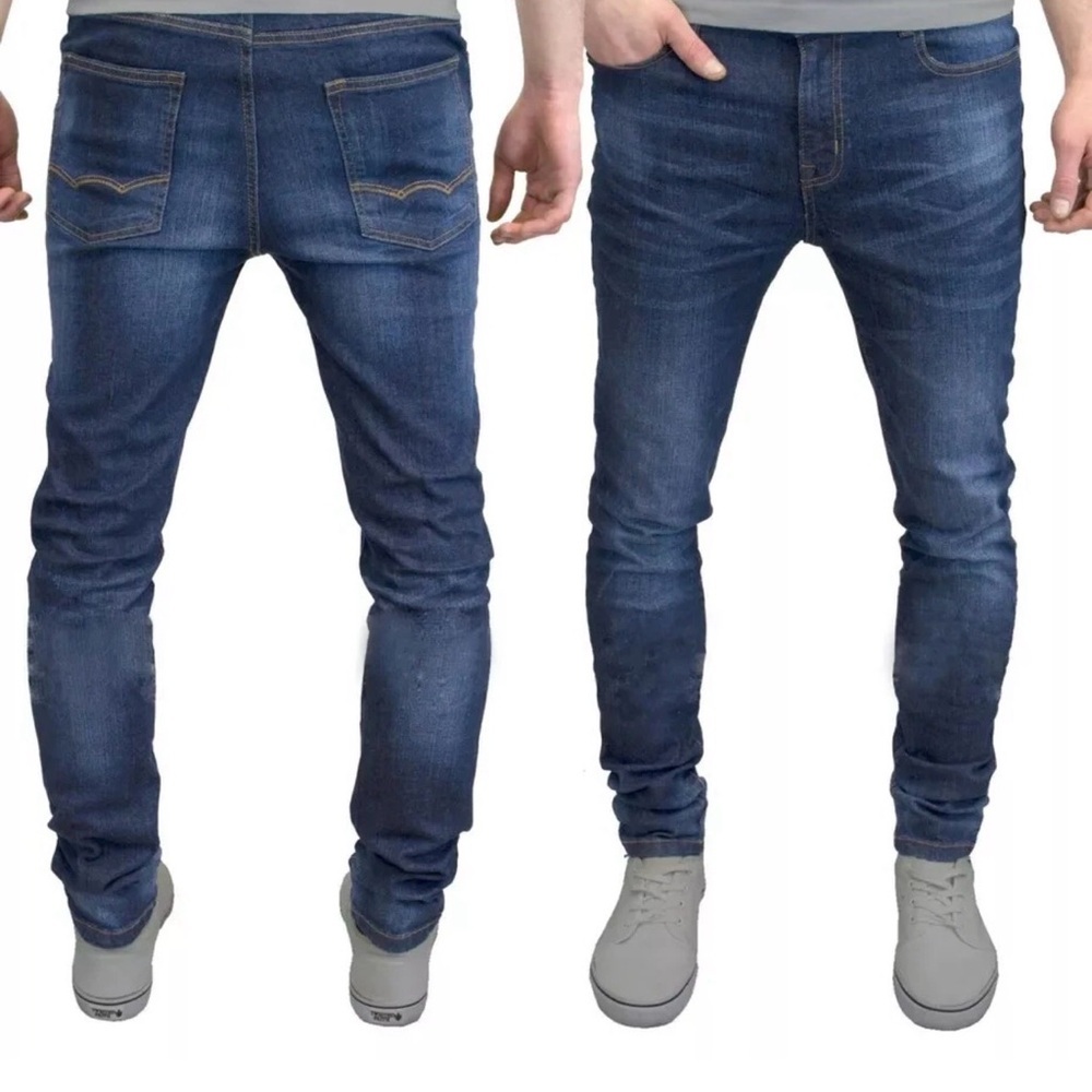 Company 81 Eighty One Mens Jeans Distressed Denim Blue Dark Wash Sz 44x32